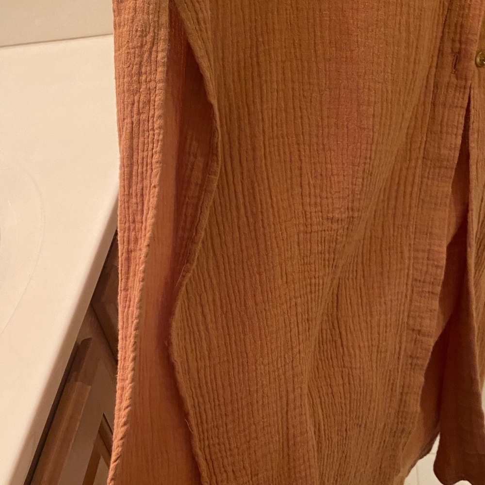 Bluivy Rust Button-Up Shirt Dress - Picture 3 of 8